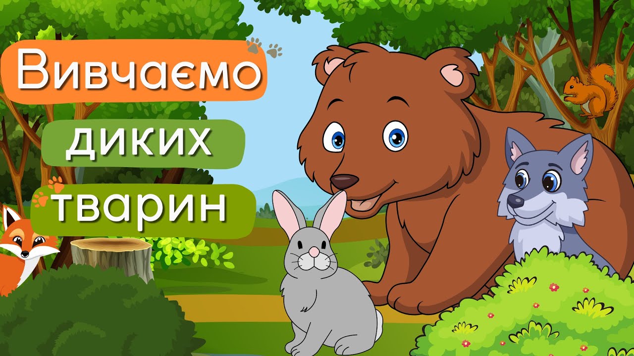 Дикі тварини для дітей| Вивчаємо лісових звірів