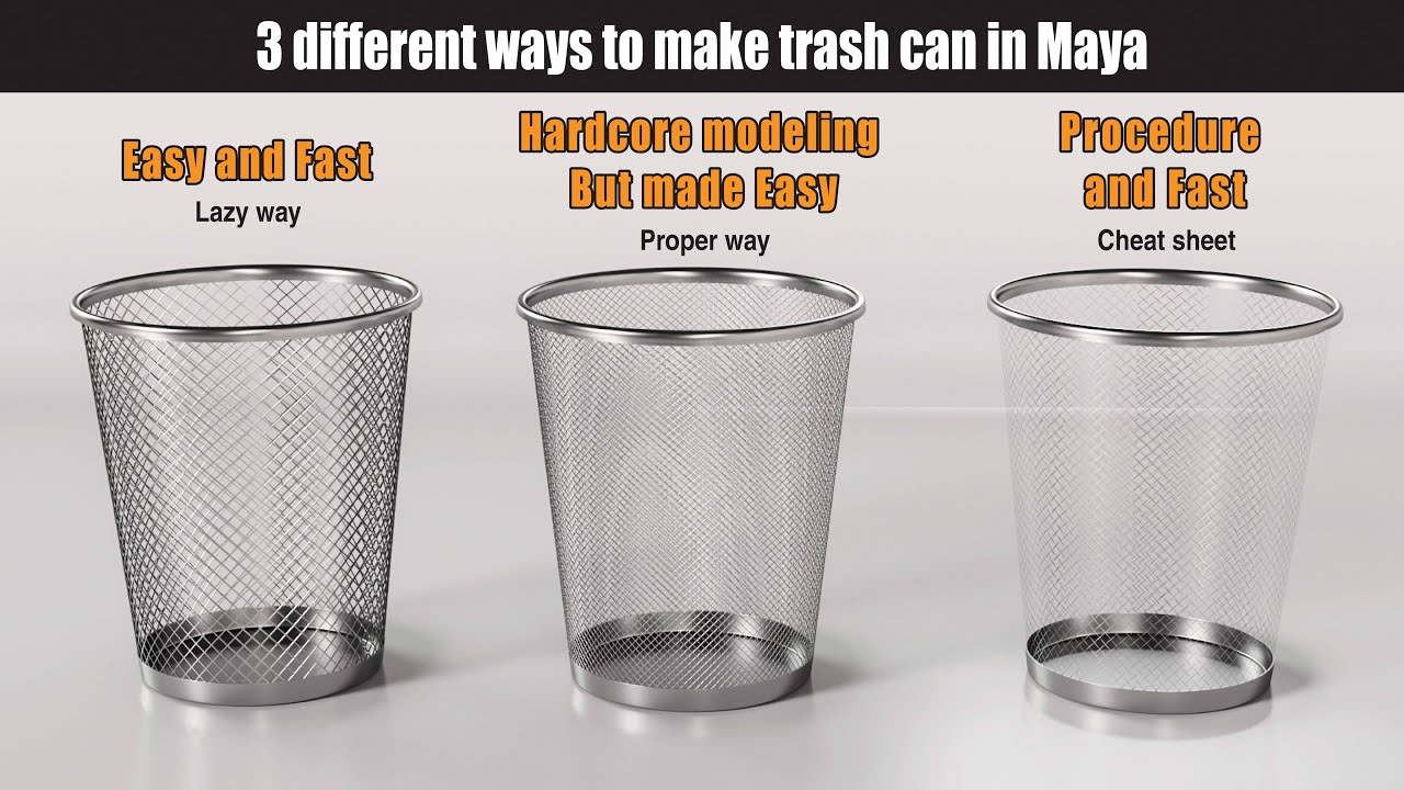 Three Different Ways to Create Trash Can In Maya 2022 | Pros and Cons | EveryCG