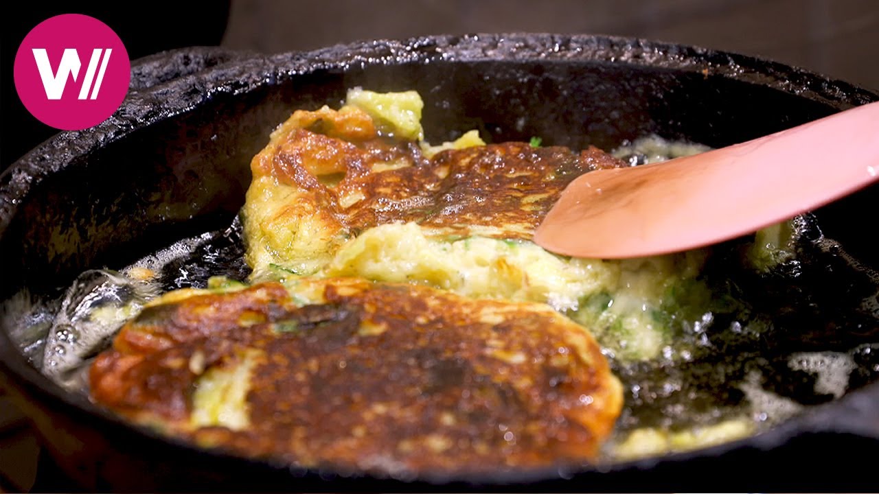 Snowdonia - Leek fritters with seaweed and egg and leek cake | At our Neighbour's Table