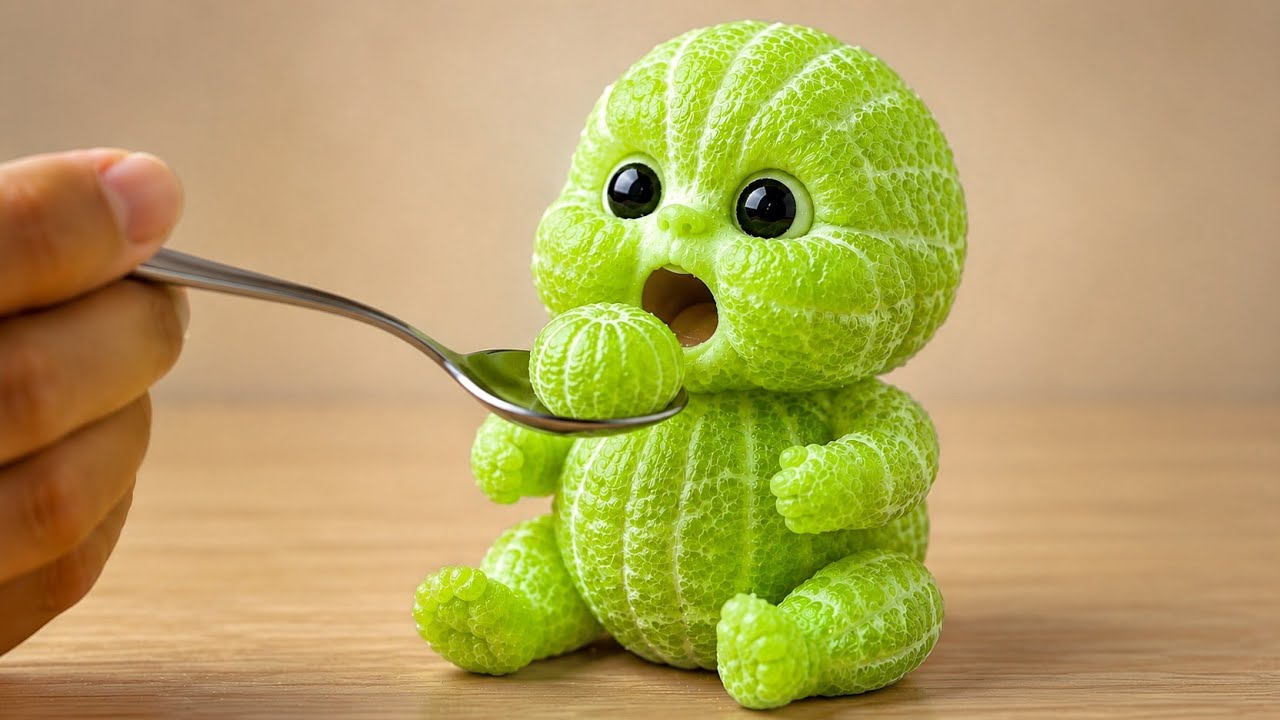 Would You Feed This Tiny Lime Baby? 🍋&zwj;🟩👶✨ | Oddly Satisfying ASMR
