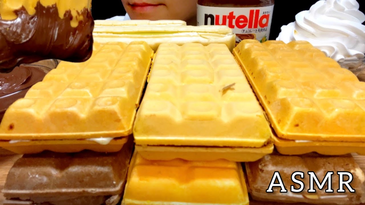【咀嚼音】焼きモナカアイス！〜ヌテラ過剰摂取編〜/ASMR/EatingSounds/Mukbang/먹방