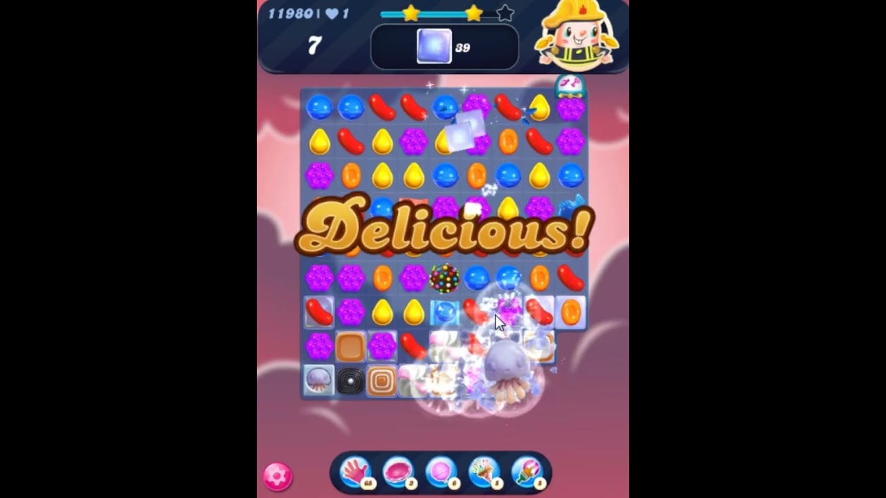 Candy Crush Saga Level 11980 - 3 Stars, 24 Moves Completed, No Boosters
