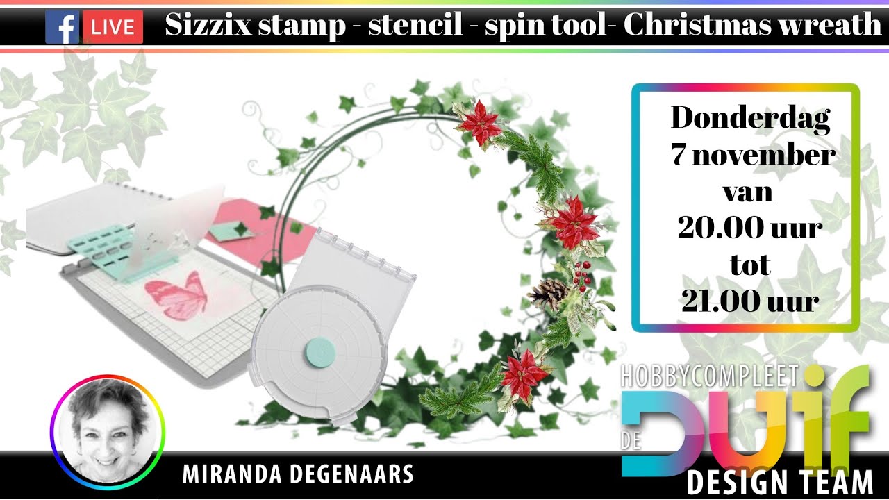 Sizzix stencil/stamp & spin tool- Christmas wreath