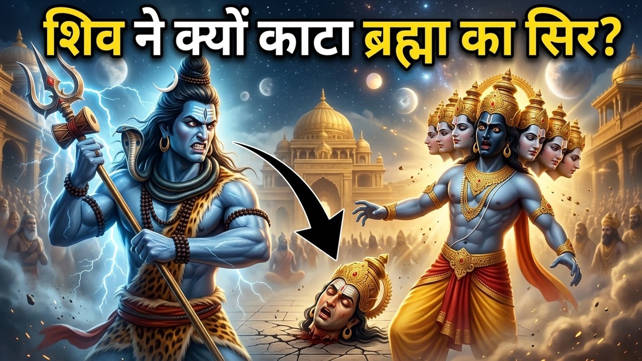 🕉️शिव जी ने ब्रह्मा का सर क्यों काटा Brahmdev Ka सिर Shivir Kyon Kata | Om Veda 🕉️#brahma