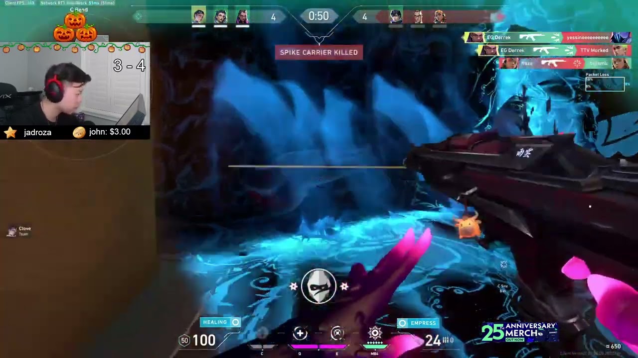 EG Derrek jump spots, sprays with vandal, and clutches the round with an ace!