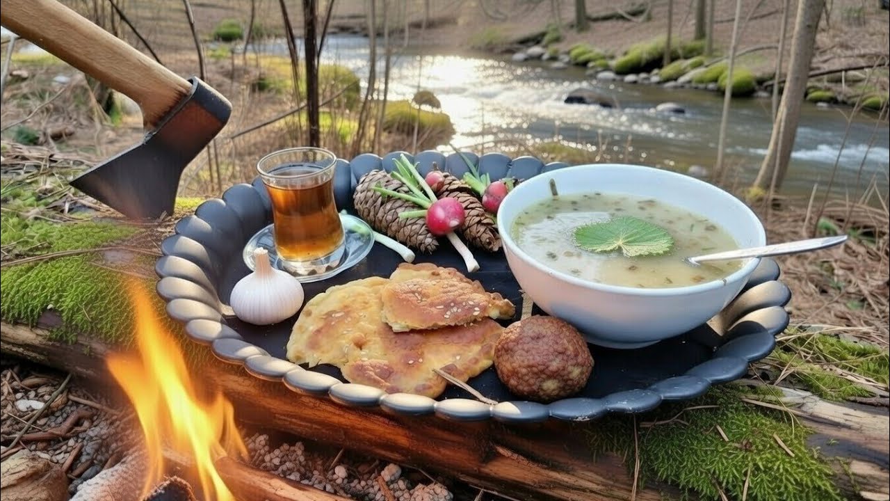 Cooking in the Wild | Ash-e Doogh & Fresh Bread by the River