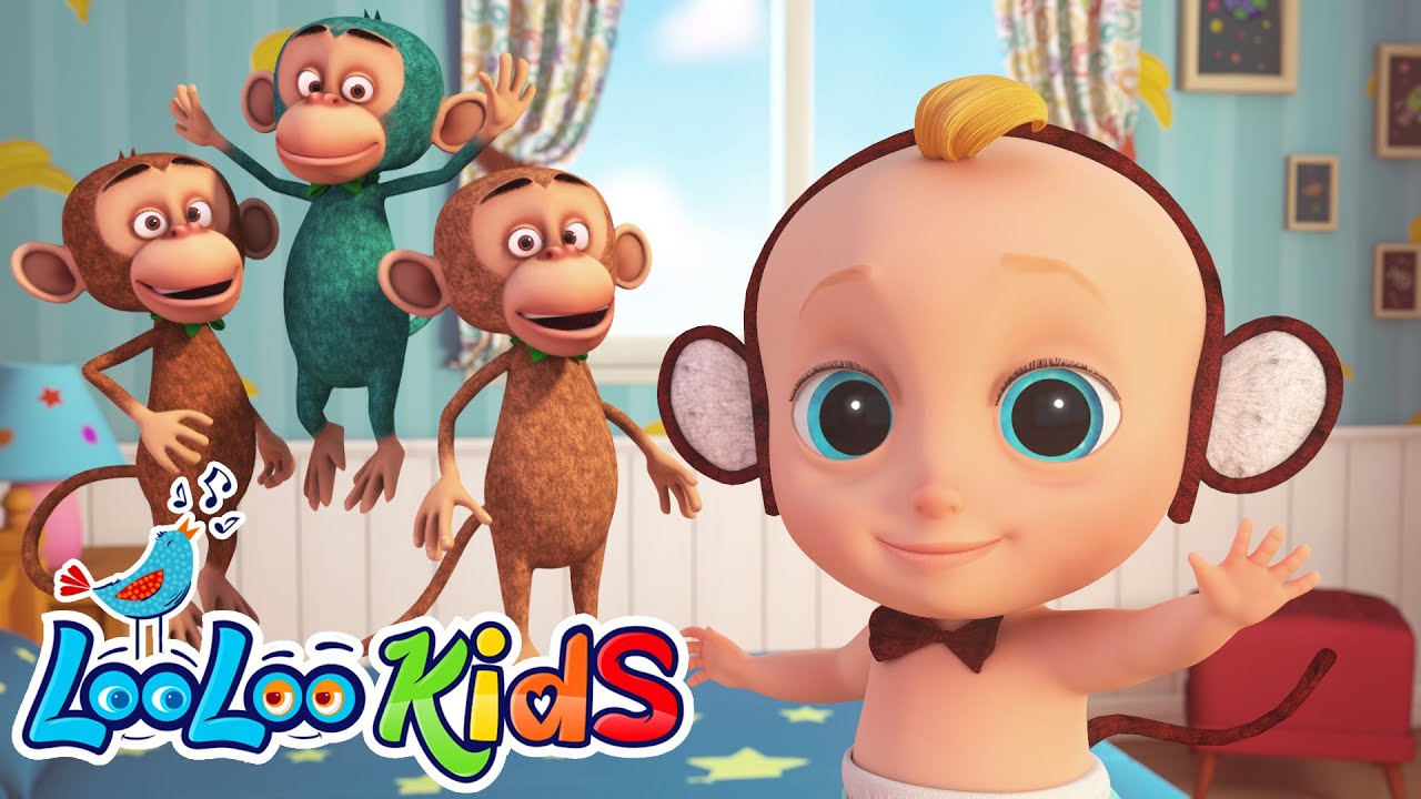 🐒 Johny and Five Little Monkeys - (Official Video) - LooLoo Kids Nursery Rhymes & Kids Songs