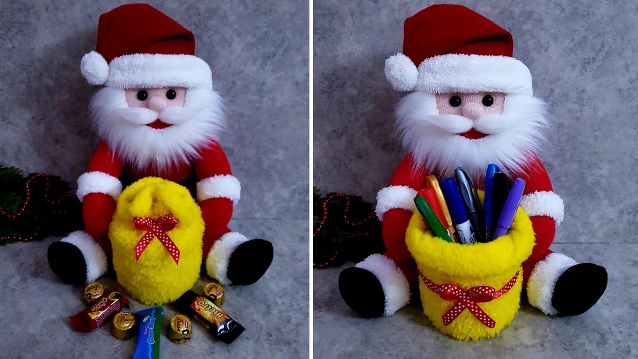 😍SANTA'S SURPRISE SACK/❤Сахарница Санта-Клауса превращается в подставку для карандашей Санта-Клауса