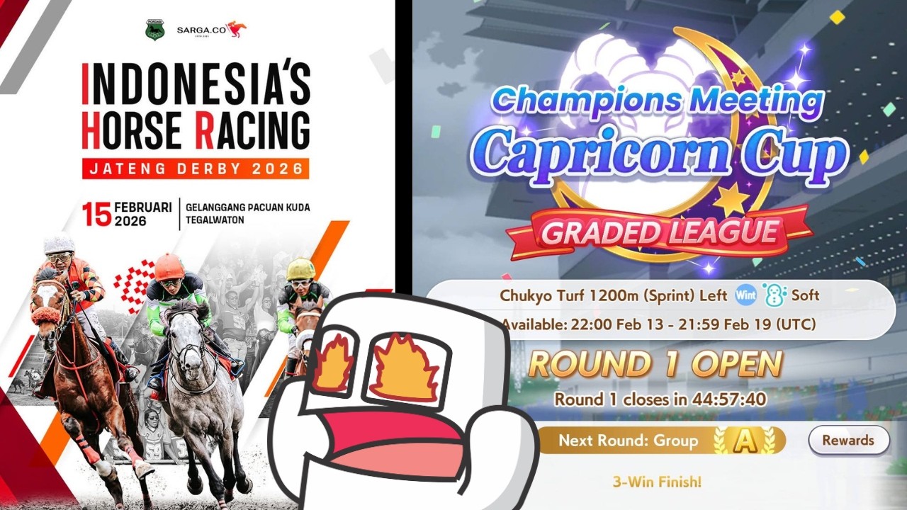 CAPRICORN CUP SAMBIL NOBAR BALAP KUDA PERTAMA 2026!! | Uma Musume Pretty Derby