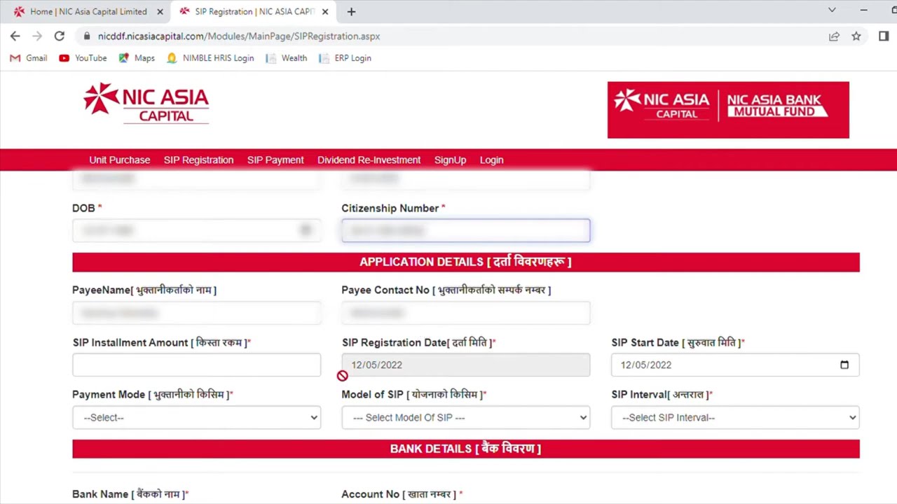 How to register SIP at NIC ASIA Capital Limited?