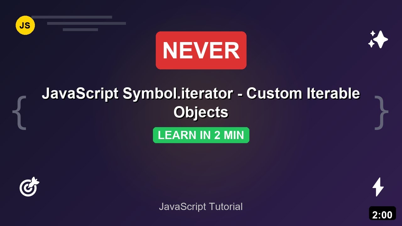 JavaScript Symbol.iterator: Custom Iterable Objects | JavaScript Tutorial