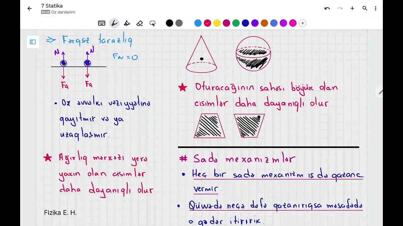 9 Statikanın əsasları.  1ci hissə  ling mövzu izahı
