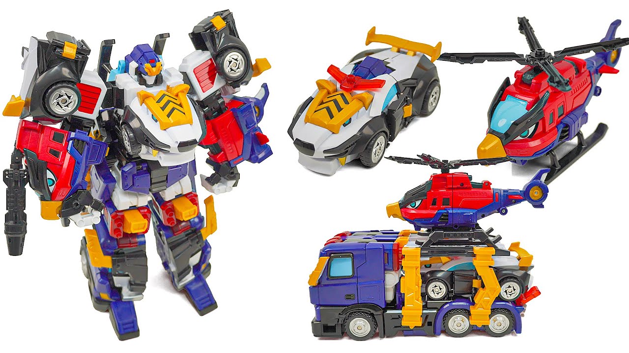MiniForce AnimalTron TriCop SpacePolice Tiger Eagle Buffalo 3in1 Assemble Transformation