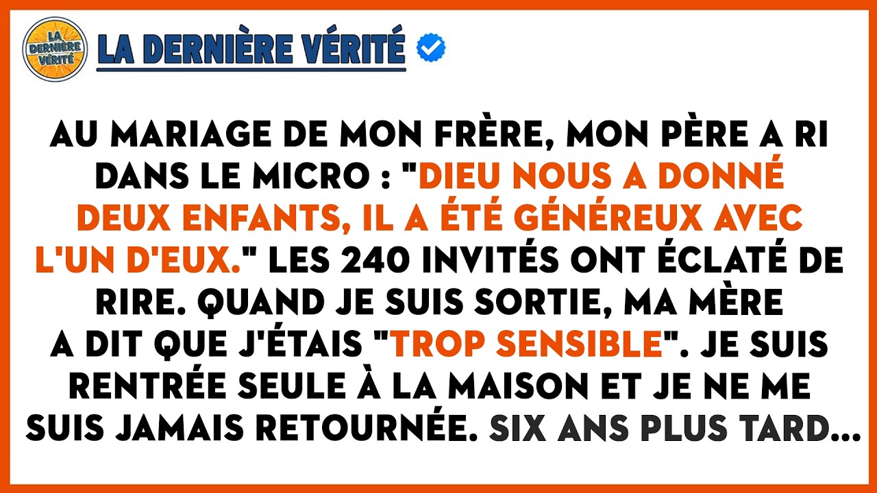 Au Mariage De Mon Frère, Mon Père A Pris Le Micro Et A Déclaré Devant 240 Invités :...