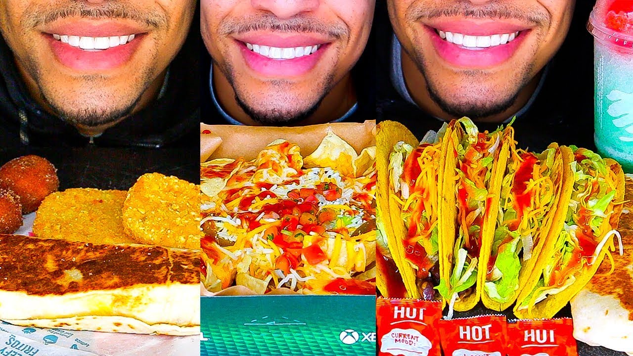 ASMR EATING TACO BELL FOR 24 HOURS CHALLENGE JERRY NO TALKING MUKBANG BREAKFAST LUNCH DINNER