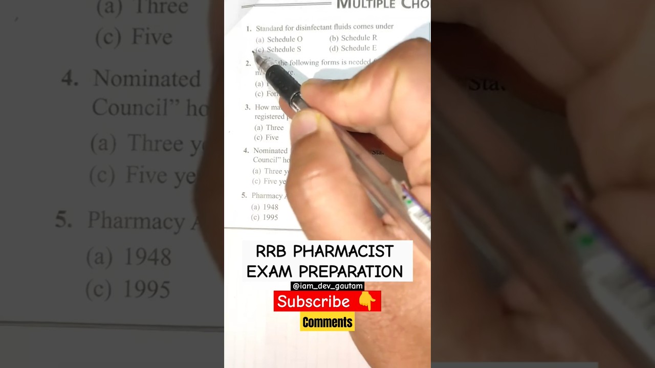 RRB Pharmacist Exam Preparation #mcq #rrbsyllabus #rrb #rrbexamdetails #pharmacist #pharmaaffinity