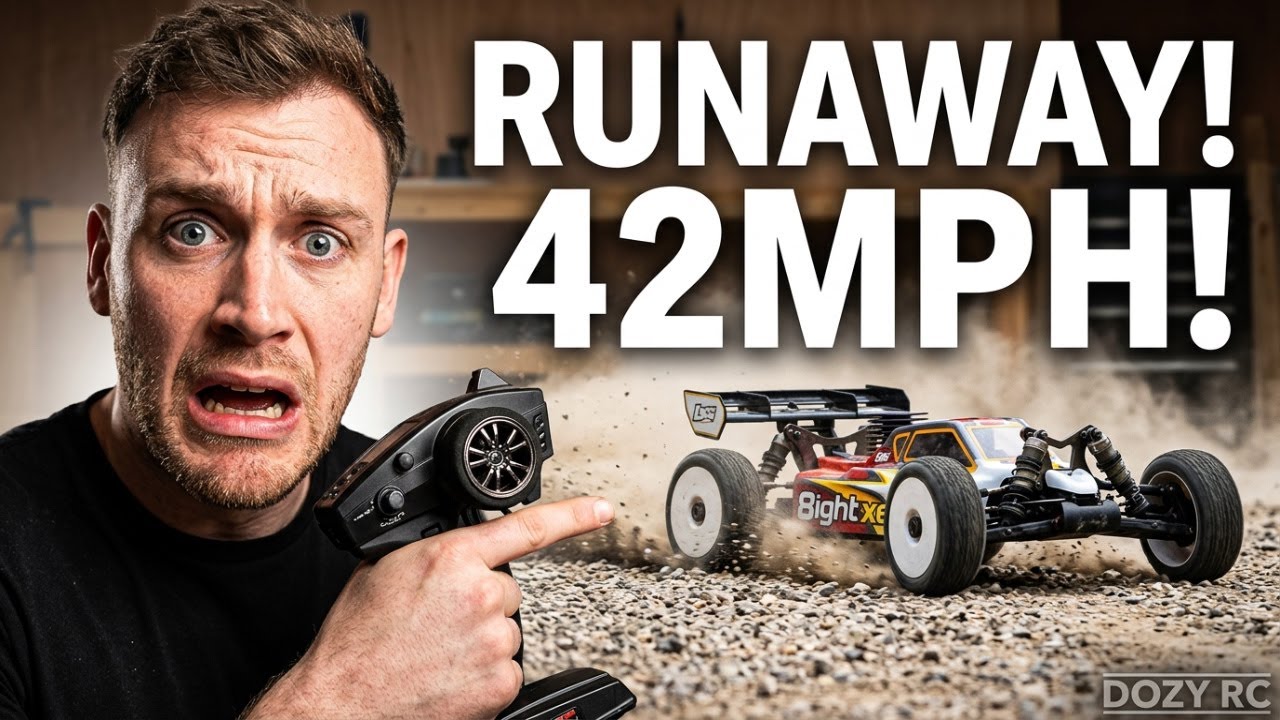 Первые испытания и первый заезд багги Losi 8ight xe nitro на скорости 42 мили в час.