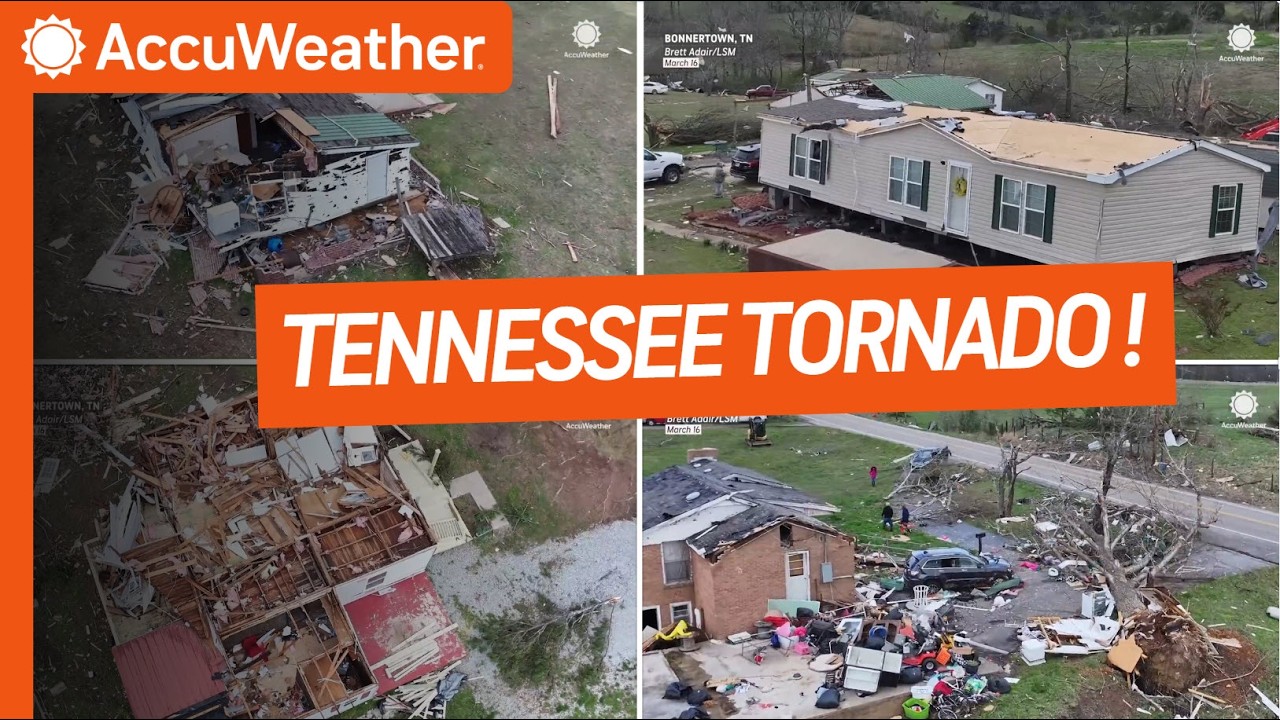 В городе Бонненстаун, штат Теннесси, запечатлены масштабные разрушения, вызванные торнадо.