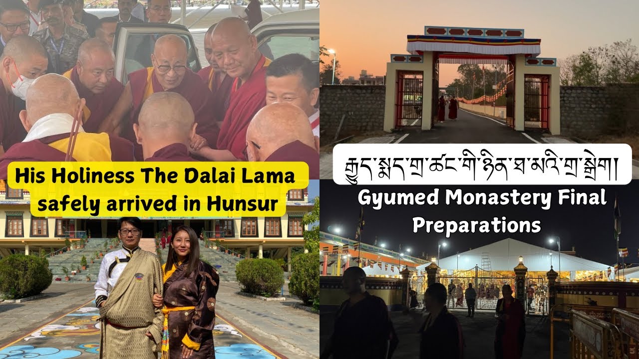 His Holiness The Dalai Lama 2days Visit to Hunsur Rabgayling, Gyumed Monastery, Tibetan Vlogger
