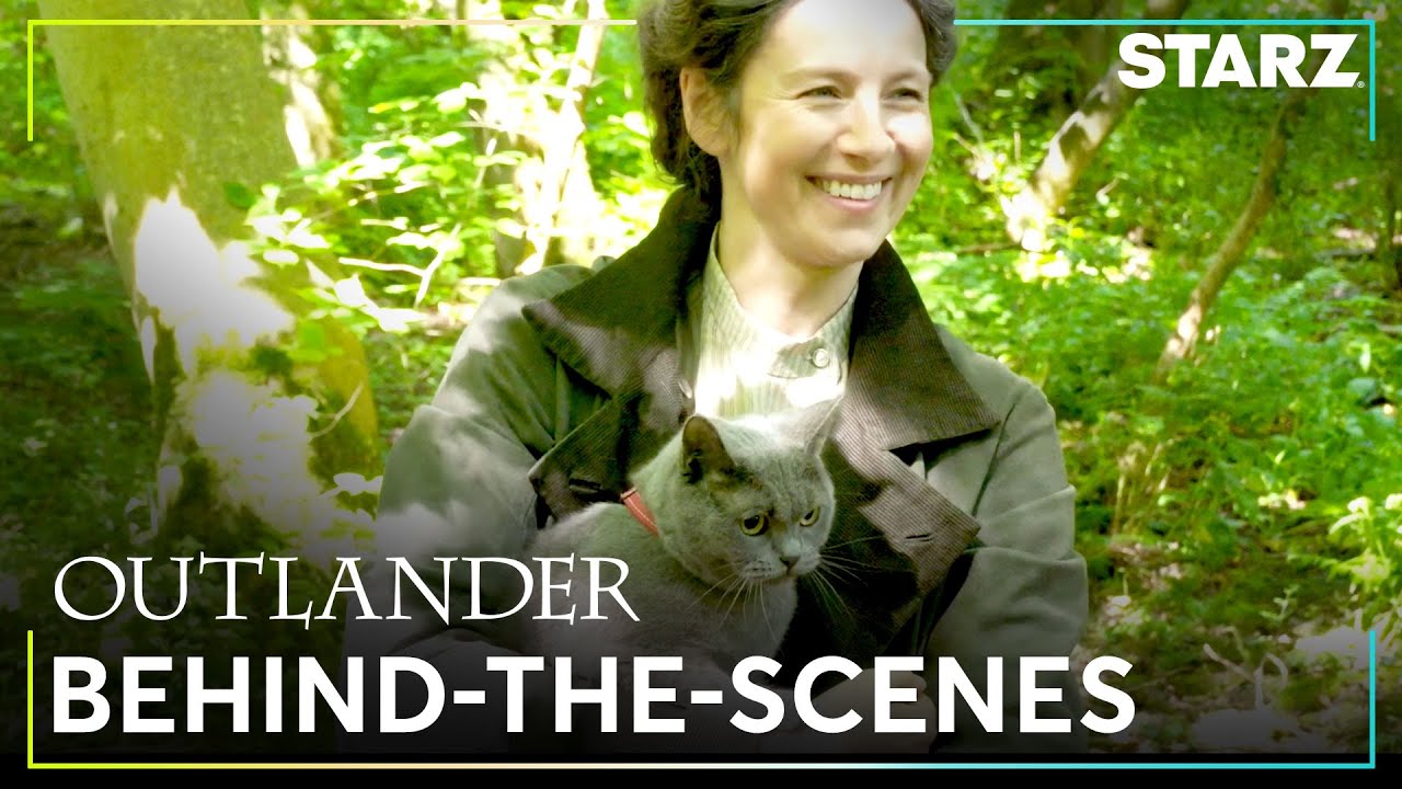 Outlander | Caitríona, Sam & Adso the Cat | Season 7