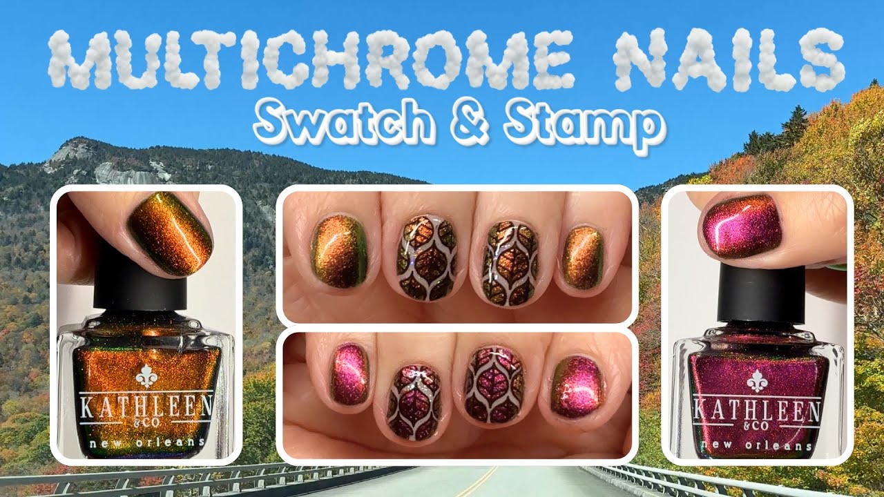 🍁Pr&oacute;bniki lakier&oacute;w wielobarwnych Kathleen & Co i samouczek nakładania odwrotnego stempla z jesien...