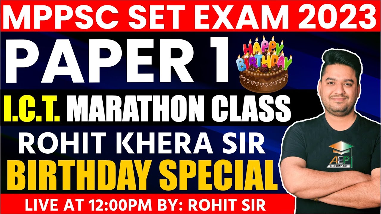 MP Set 2023 | MP Set Paper 1 | ICT | Birthday Special | MP Set Marathon Class | Rohit Khera Sir
