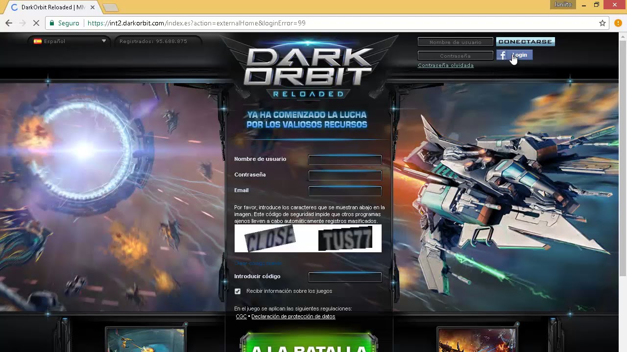 Error Darkorbit Login Facebook