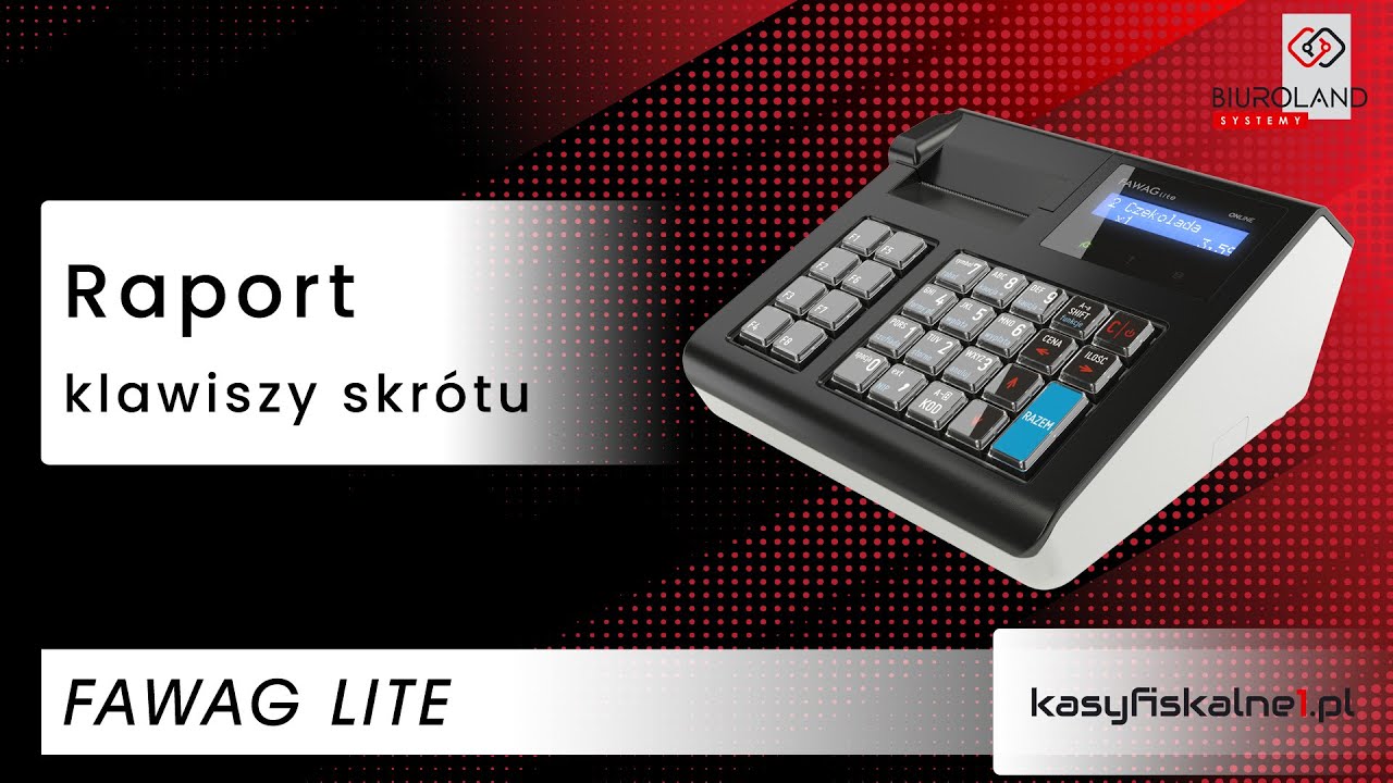 Raport klawiszy skrótu na kasie fiskalnej Fawag Lite Online