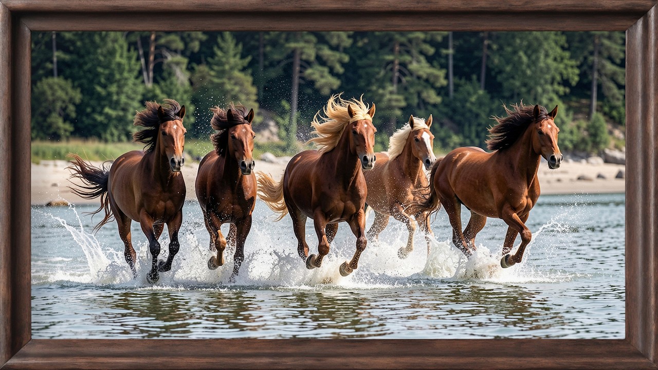 Horses 4K Vintage Art Wallpaper for TV