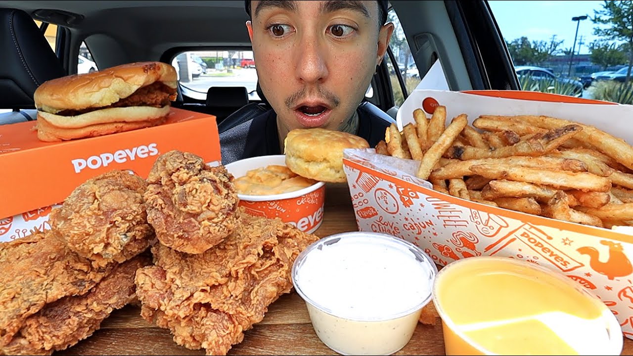 CRISPY & NOT JUICY Popeyes Mukbang