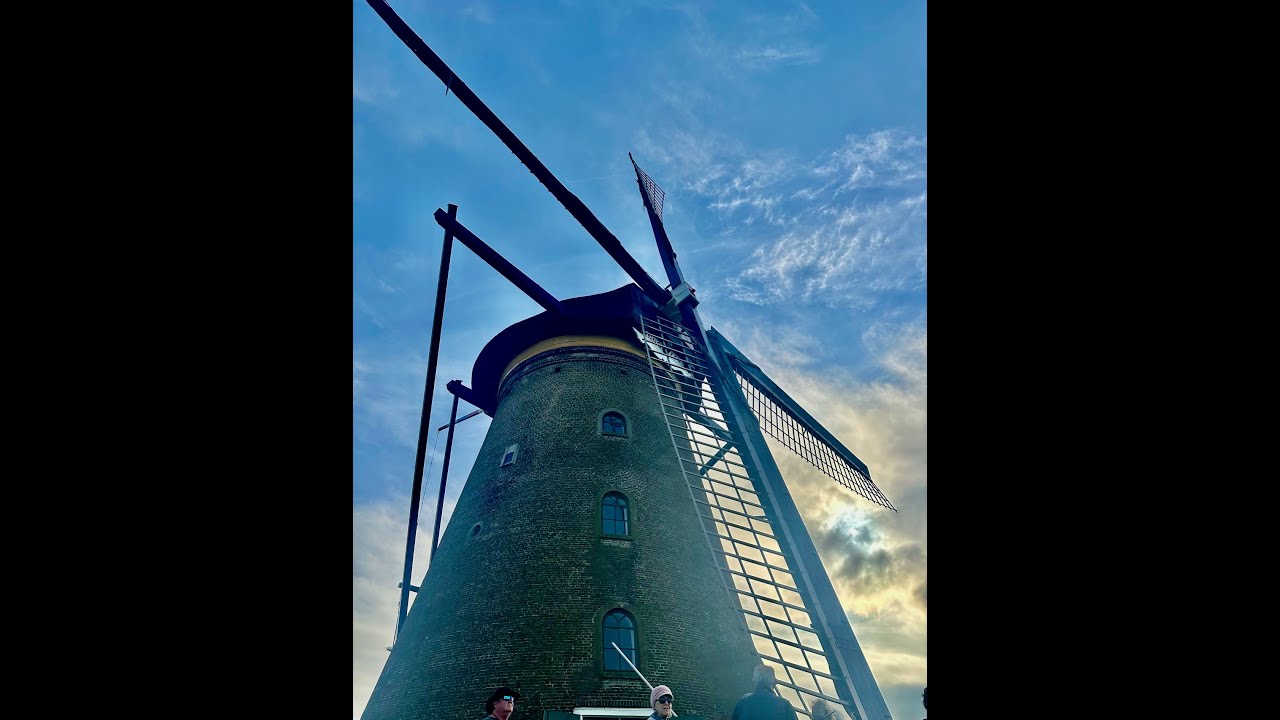 Lower Rhine and windmills of the Kinderdijk, Netherlands.