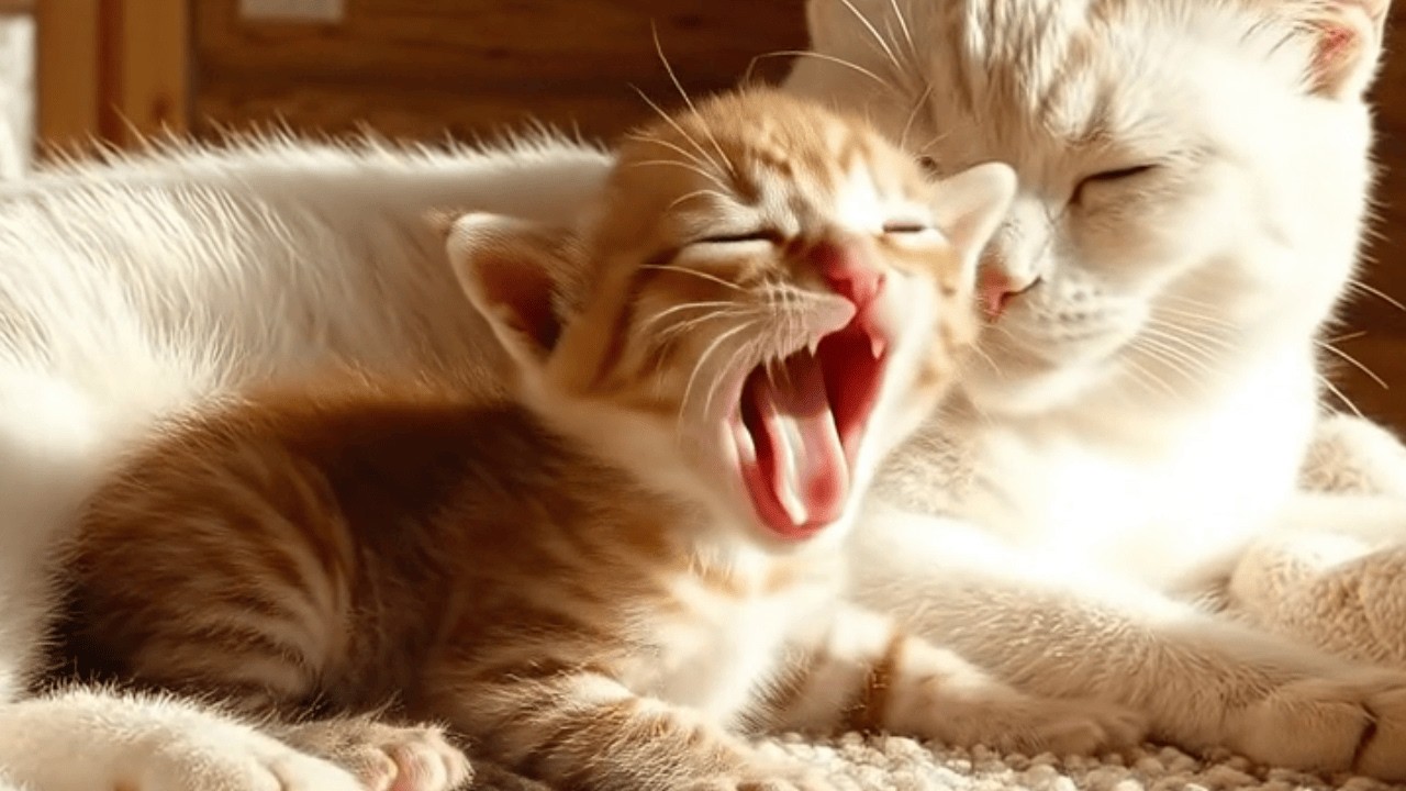 小さなハイハイと母猫の温もり。生後10日の茶トラ子猫が深い眠りにつくまで【環境音のみ】