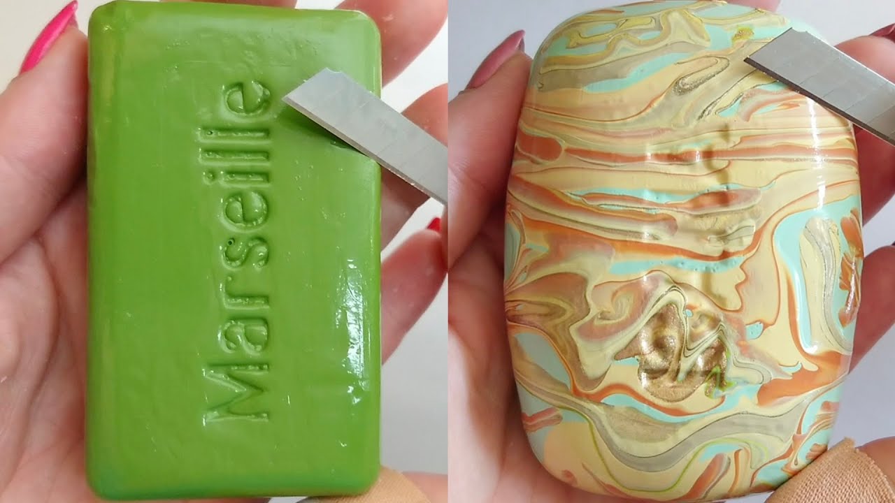 Soap Carving ASMR Relaxing Sounds no talking Satisfying ASMR Video #soapcarving #soapcutting #asmr