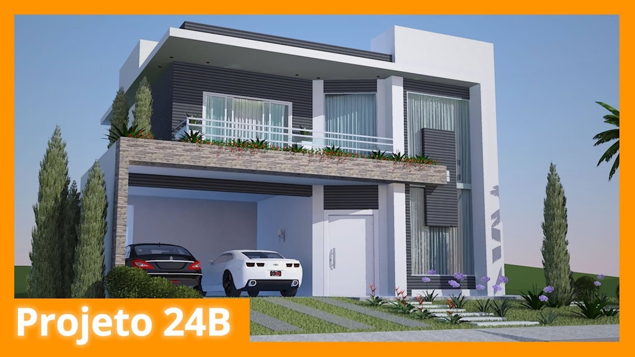 Projeto de sobrado com quarto em cima - 24B