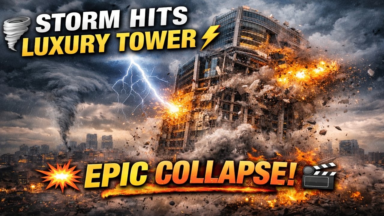 🌪️ Storm Hits Luxury Tower 🏢 | Epic Building Collapse 💥 Cinematic 🎬