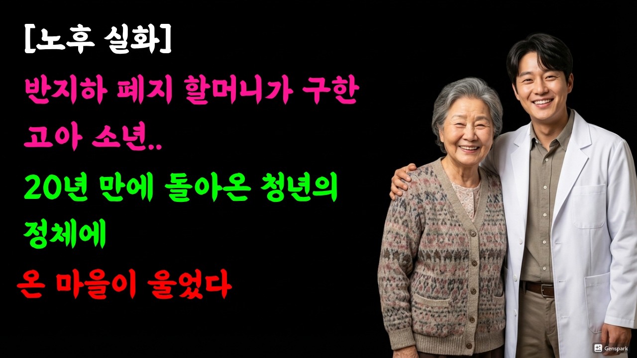 [노후 실화] 반지하 폐지 할머니가 구한 고아 소년… 20년 만에 돌아온 청년의 정체에 온 마을이 울었습니다 | 감동사연
