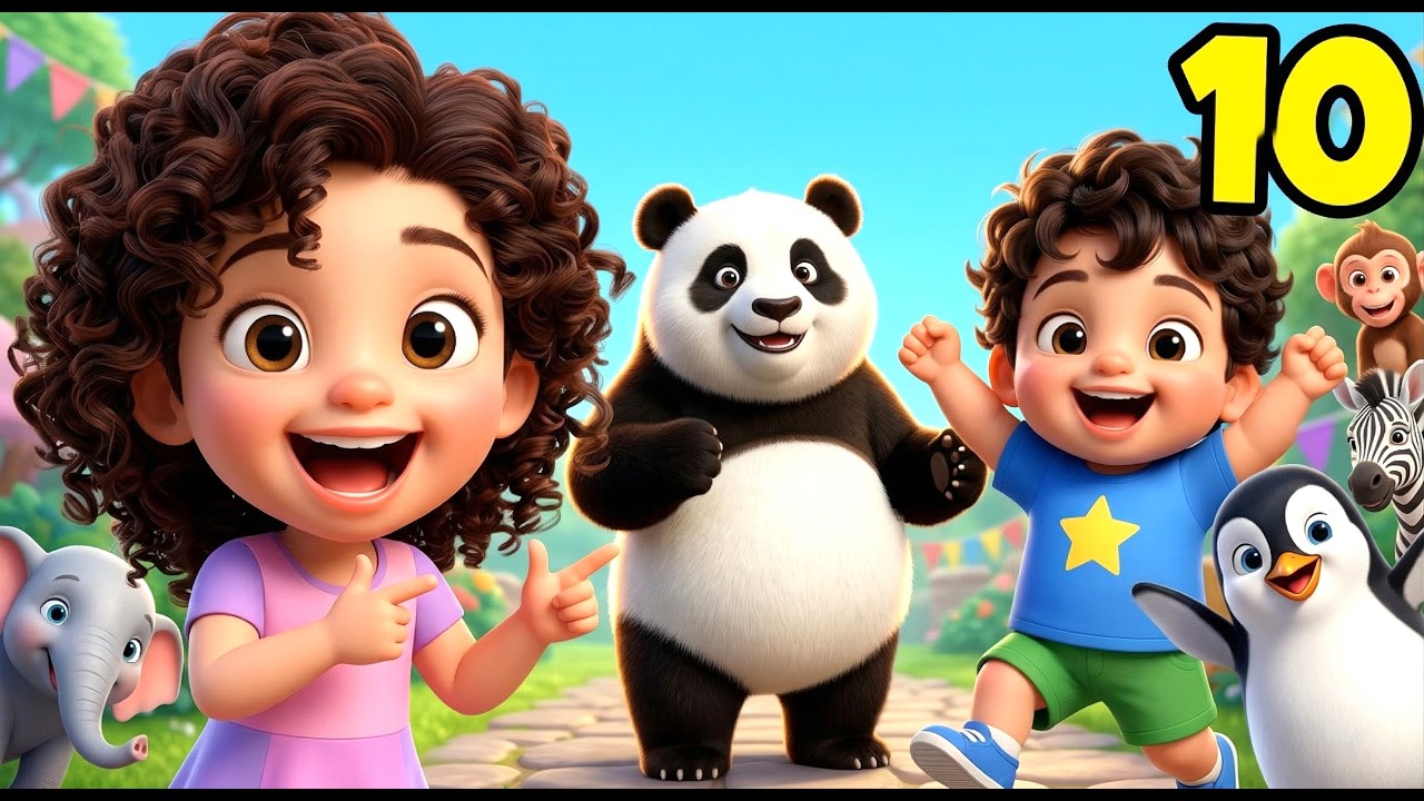 Wild Zoo Animals Counting Song 🦁 | Learn Numbers 1–10 | Action Adventure