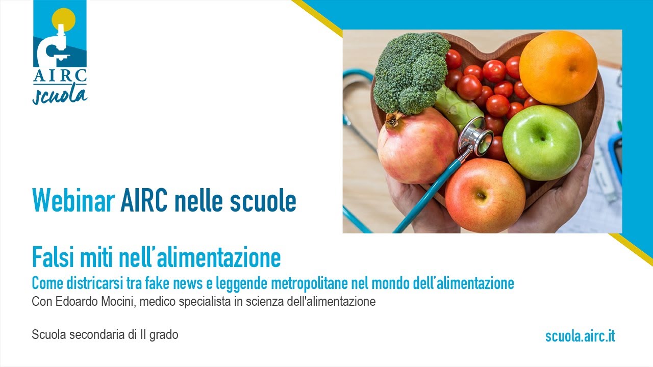 Falsi miti nell’alimentazione, webinar con Edoardo Mocini, medico in scienza dell'alimentazione