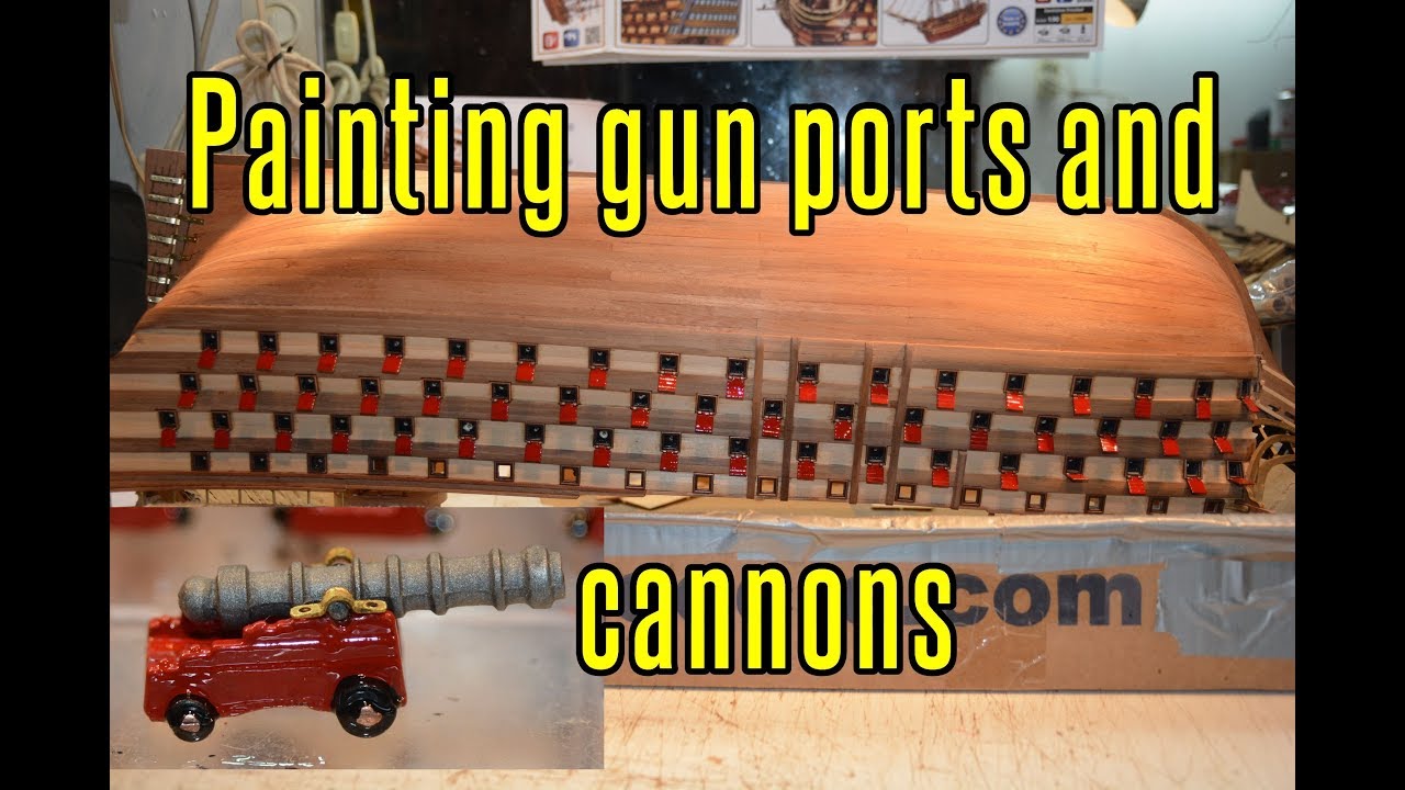 Santisima Trinidad - part 31 Painting Cannons And Gun Ports