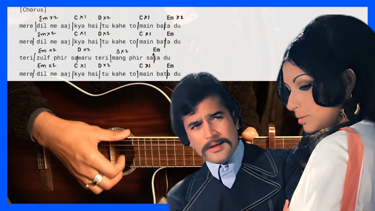 MERE DIL ME AAJ KYA HAI | DAAG | Guitar Chords Lesson | THE VIOLET GUITAR