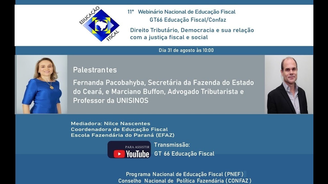 Direito Tributário e sua relação com a Democracia é tema de webinário nacional de Educação Fiscal