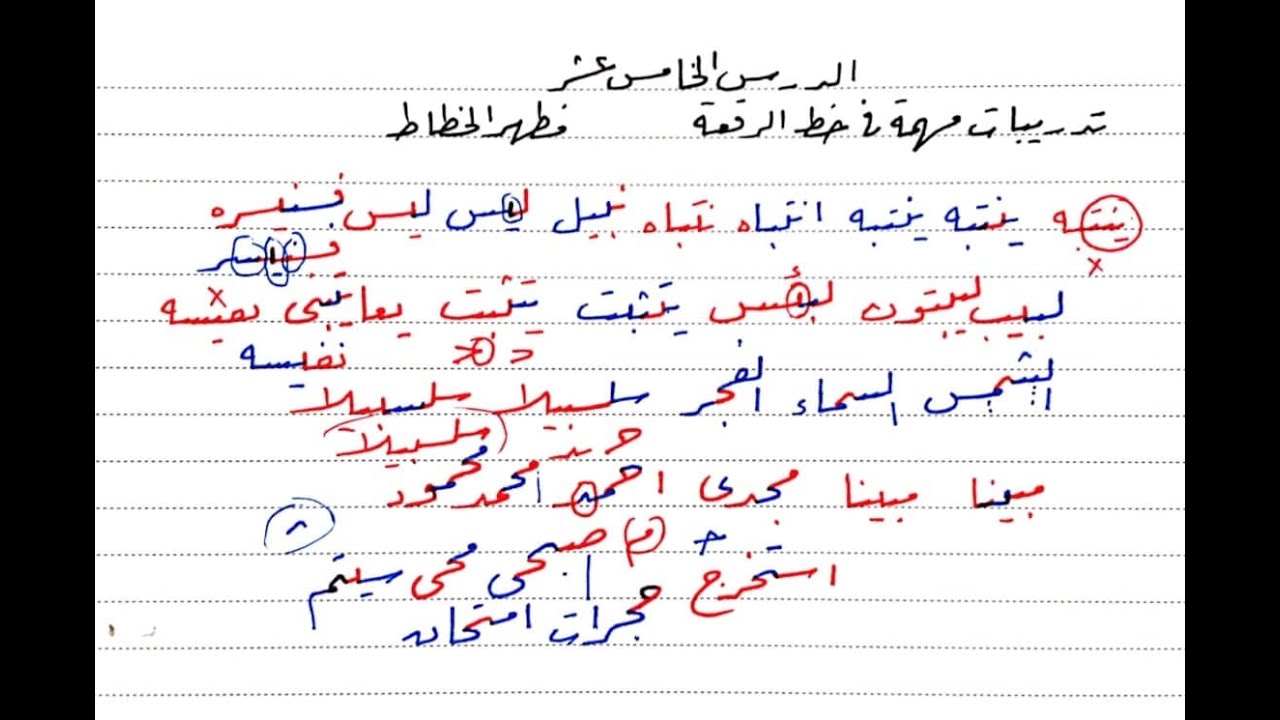 تدريبات مهمة علي خط الرقعة لمظهر الخطاط|الدرس الخامس عشر