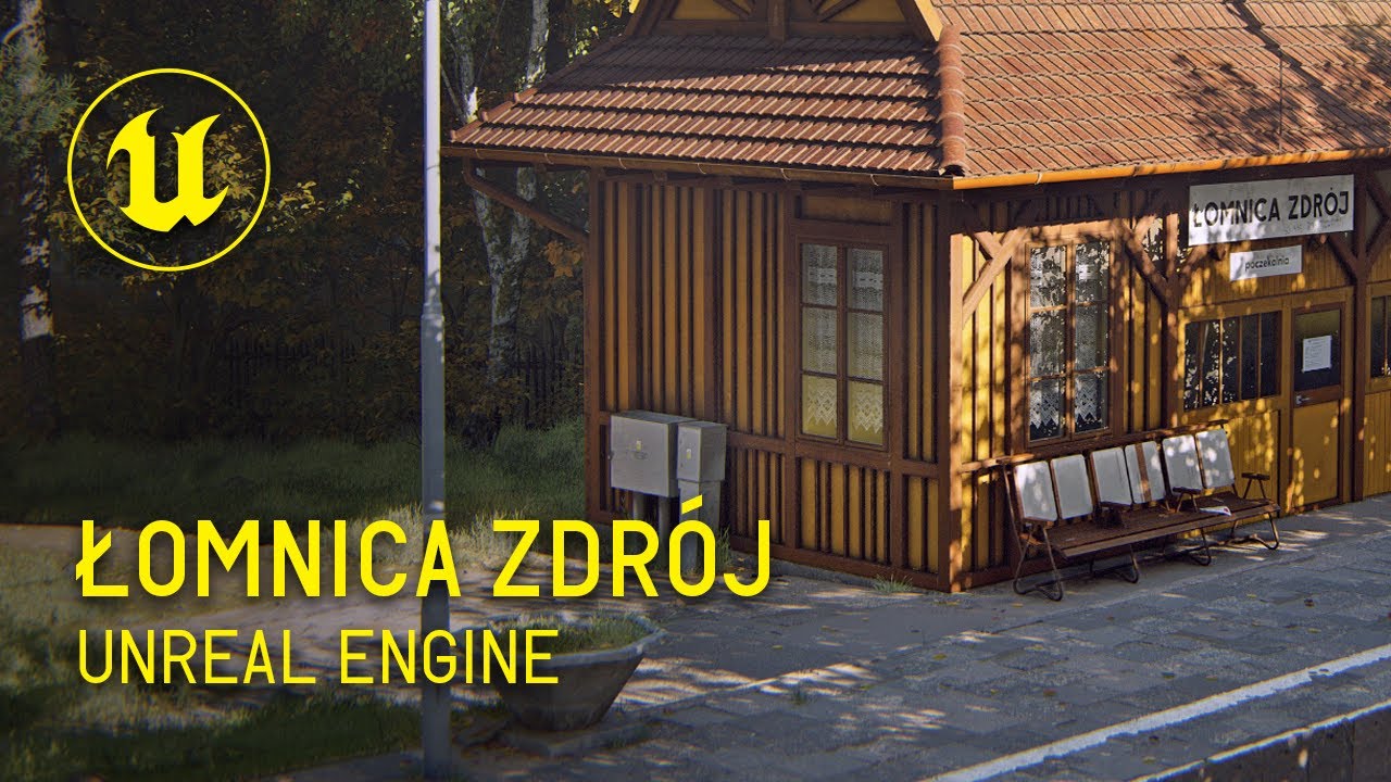 Łomnica Zdrój — Railway Station [Unreal Engine 5] 4K #ue5 #unrealengine #railway #pkp
