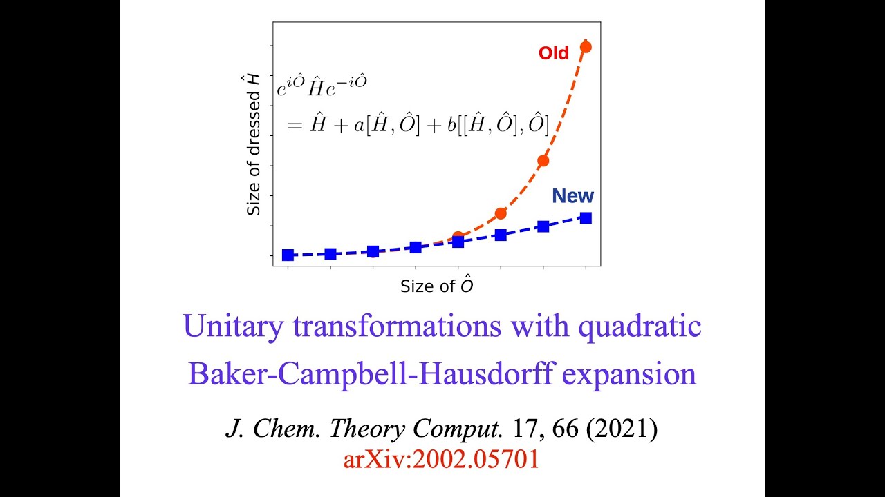 Unitary transformations with quadratic Baker-Campbell-Hausdorff expansion (arXiv:2002.05701)