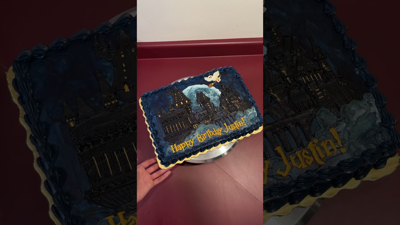 Hogwarts Castle Cake🦉🌕🧹💙 #cake #shorts
