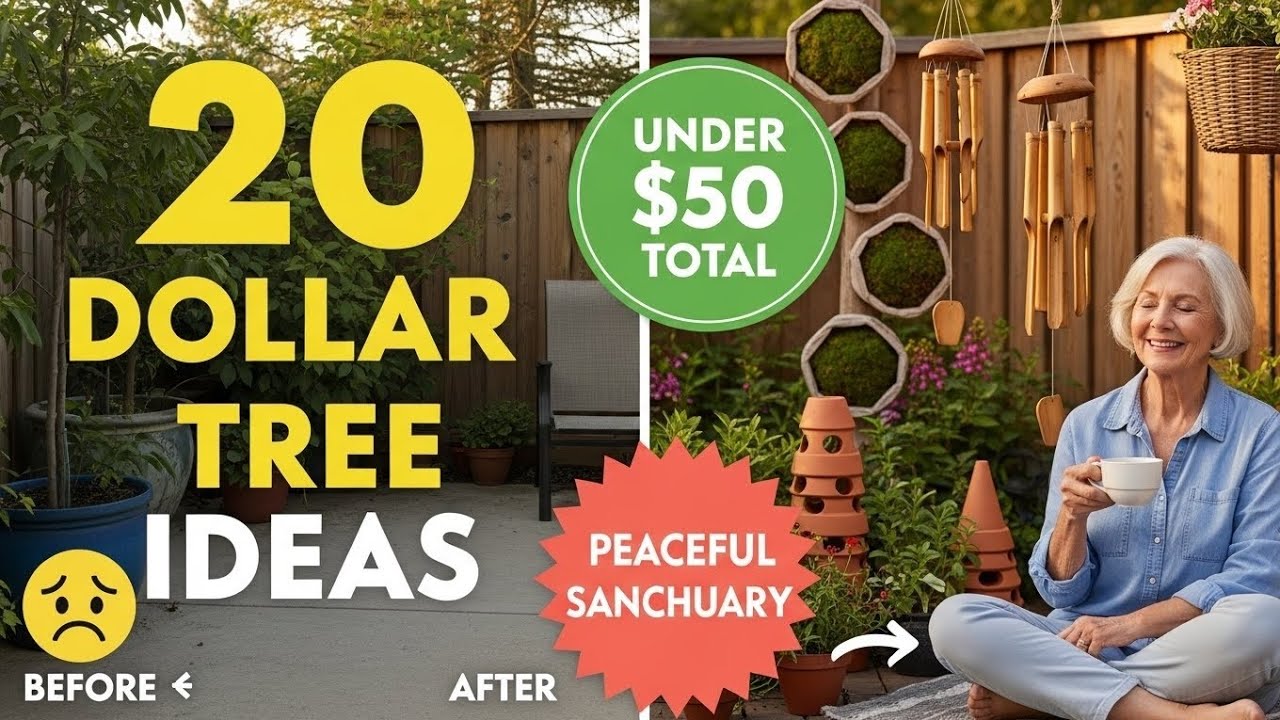 Transcript of 20 EASY DOLLAR TREE IDEAS FOR 2026 GARDEN DECOR! EVERY PATIO & PORCH ON A BUDGET 🌿💚