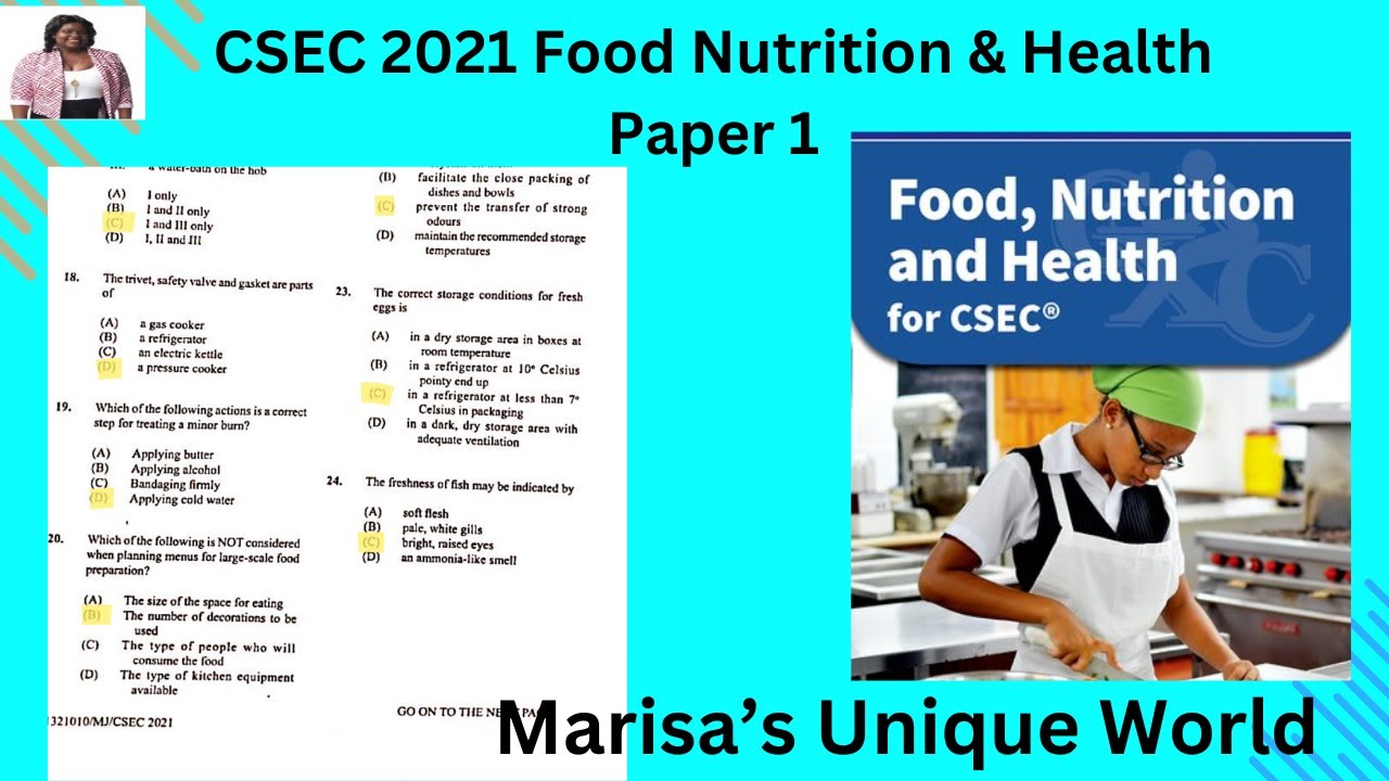 2021 (P1) CSEC Продукты питания, питание и здоровье (Paper 1)