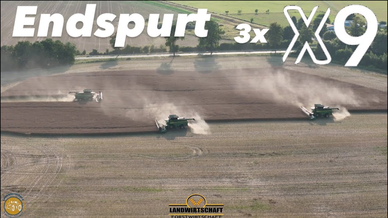 Den rest schaffen wir jetzt auch noch! 3x John Deere X9 1100 Mähdrescher in der Raps Ernte 2024