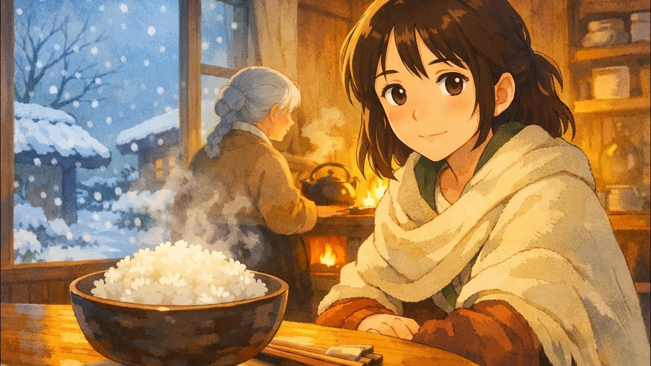 Winter at Grandmother’s House ❄️🍚 | Snow Outside, Warm Inside | Cozy Ghibli-Style ASMR Story