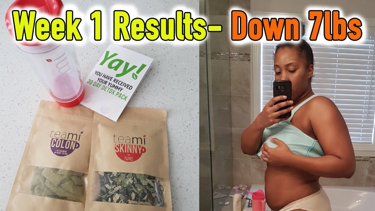 TEAMI BLENDS TEA DETOX | WEEK 1 BEFORE & AFTER PICS